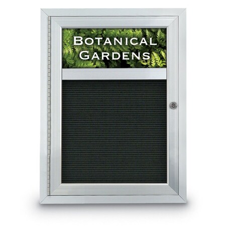 Indoor Enclosed Combo Board,42x32,Gold Frame/Black & Forbo